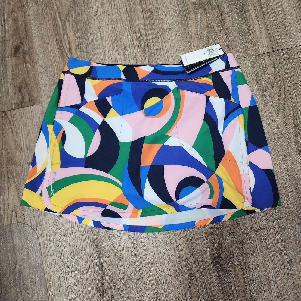 🌷Ralph Lauren 15" Print Performance Skort Riviera Abstract Women's Size Medium - Picture 10 of 11